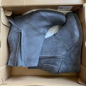 Women’s Toms suede bootie wedges
